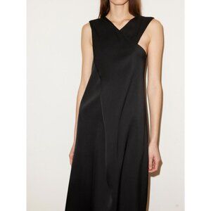 Malene Birger Black Sleeveless Aluta Cross Over Dress Black Size 36